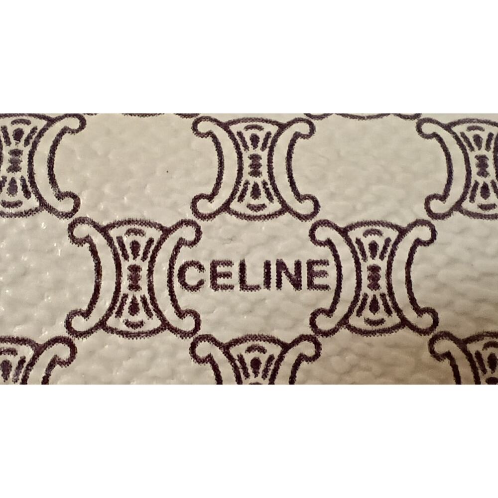 CELINE Vintage Macadam Pattern Triomphe Bi-Fold Wallet/Crossbody w/ COA - EUC - Picture 11 of 12